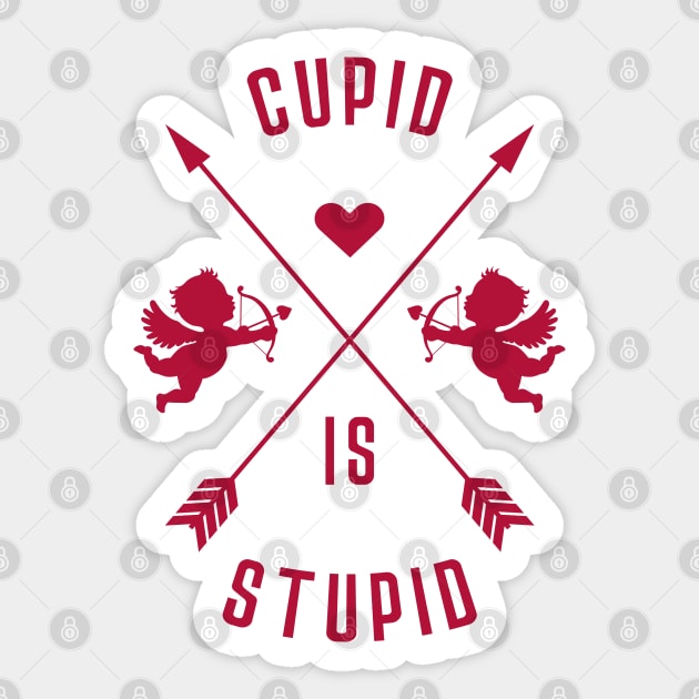 Cupid is Stupid Sticker by MZeeDesigns